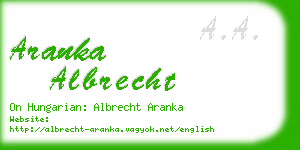 aranka albrecht business card